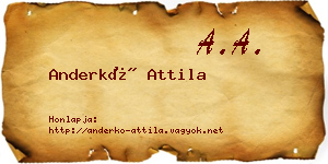 Anderkó Attila névjegykártya